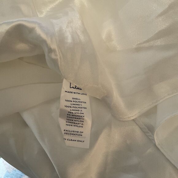 Lulus Forever Promised Dress XL White Wedding Chiffon Sequin Embroidered NWT - Picture 11 of 12
